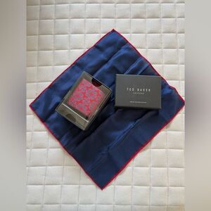 Ted Baker Red and Blue Tie Pocket Square Set
